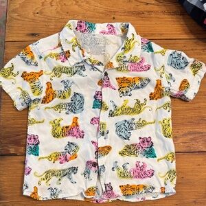 Cat & Jack Multicolor Tiger Print Button Down Shirt